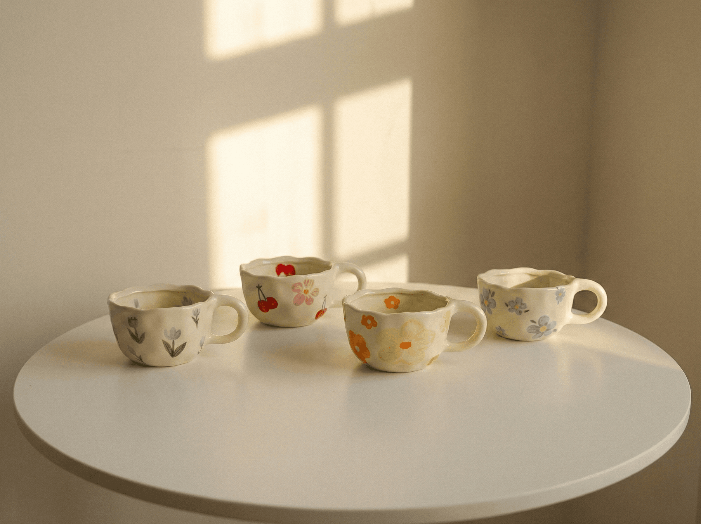 Flower Mug Set (4 Pieces)